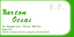 marton ocsai business card